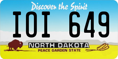 ND license plate IOI649