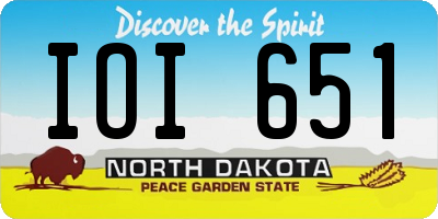 ND license plate IOI651