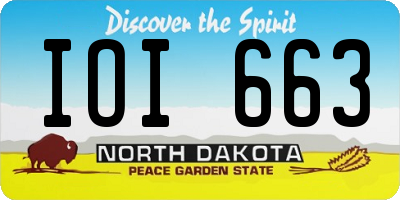 ND license plate IOI663