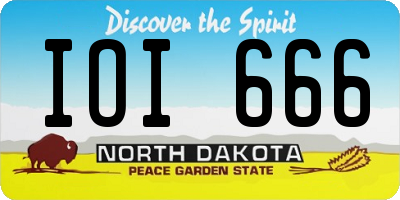 ND license plate IOI666