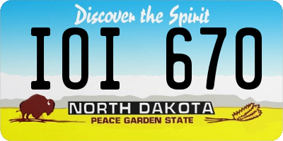 ND license plate IOI670