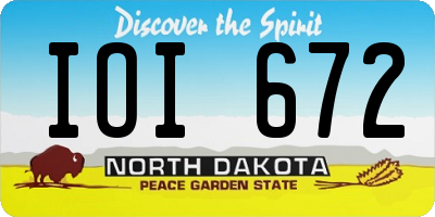 ND license plate IOI672