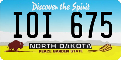 ND license plate IOI675