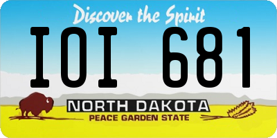 ND license plate IOI681
