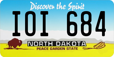 ND license plate IOI684