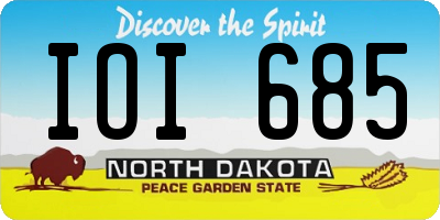 ND license plate IOI685