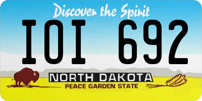 ND license plate IOI692