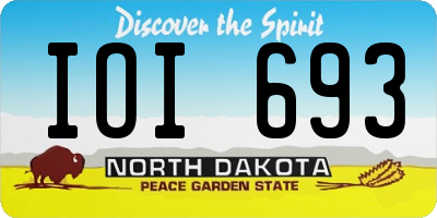 ND license plate IOI693
