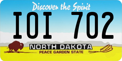 ND license plate IOI702