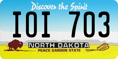 ND license plate IOI703