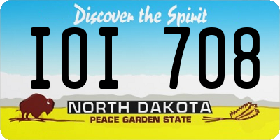 ND license plate IOI708