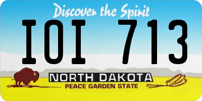 ND license plate IOI713
