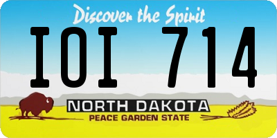 ND license plate IOI714