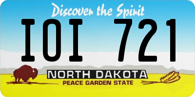 ND license plate IOI721