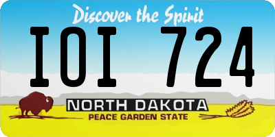 ND license plate IOI724