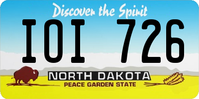 ND license plate IOI726