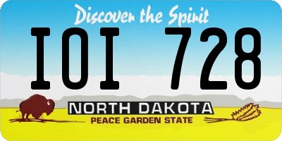 ND license plate IOI728