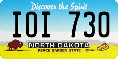ND license plate IOI730