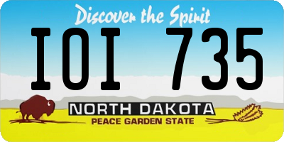 ND license plate IOI735