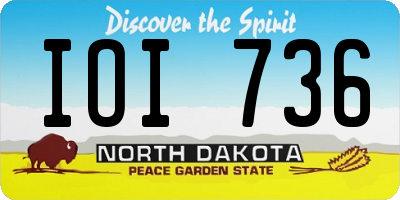 ND license plate IOI736