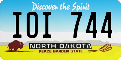 ND license plate IOI744