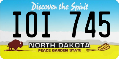 ND license plate IOI745