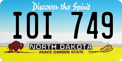 ND license plate IOI749