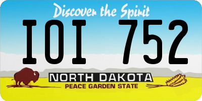 ND license plate IOI752
