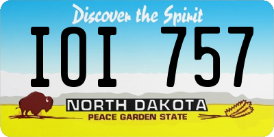 ND license plate IOI757