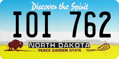ND license plate IOI762