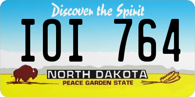 ND license plate IOI764