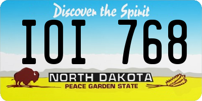 ND license plate IOI768