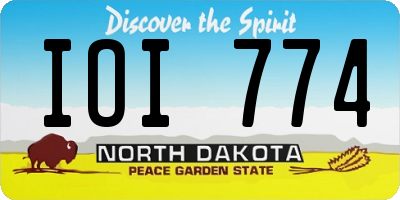 ND license plate IOI774