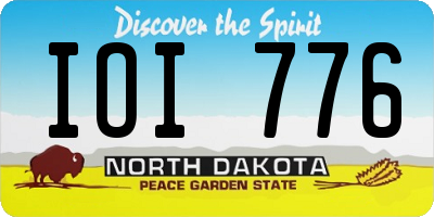 ND license plate IOI776