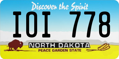 ND license plate IOI778