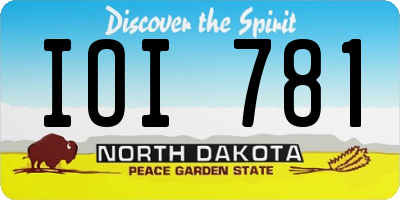 ND license plate IOI781