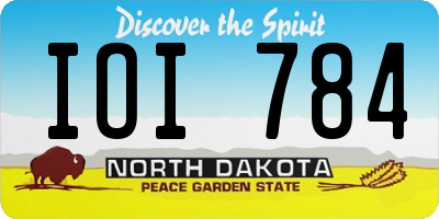 ND license plate IOI784