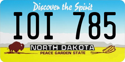ND license plate IOI785