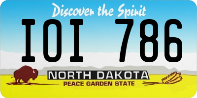 ND license plate IOI786