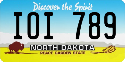 ND license plate IOI789