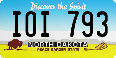 ND license plate IOI793