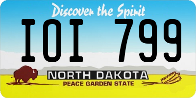 ND license plate IOI799