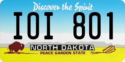 ND license plate IOI801