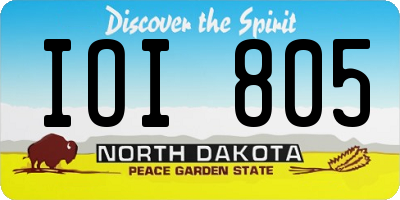 ND license plate IOI805
