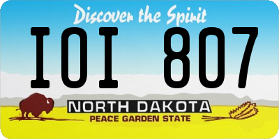ND license plate IOI807
