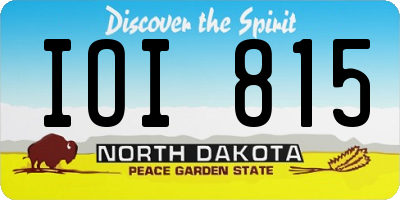 ND license plate IOI815