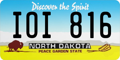 ND license plate IOI816