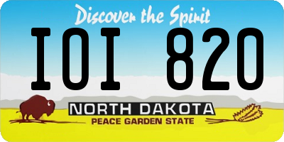 ND license plate IOI820