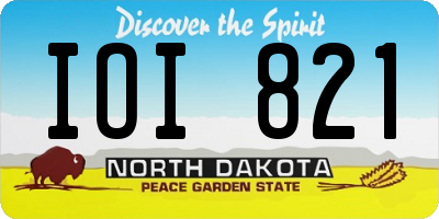 ND license plate IOI821