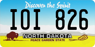 ND license plate IOI826